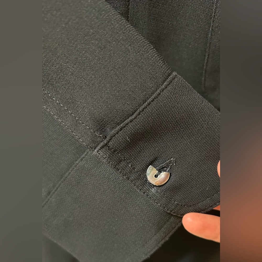 Chicos Black Button Down 3/4 Sleeve Dress  Shirt - Picture 9 of 10